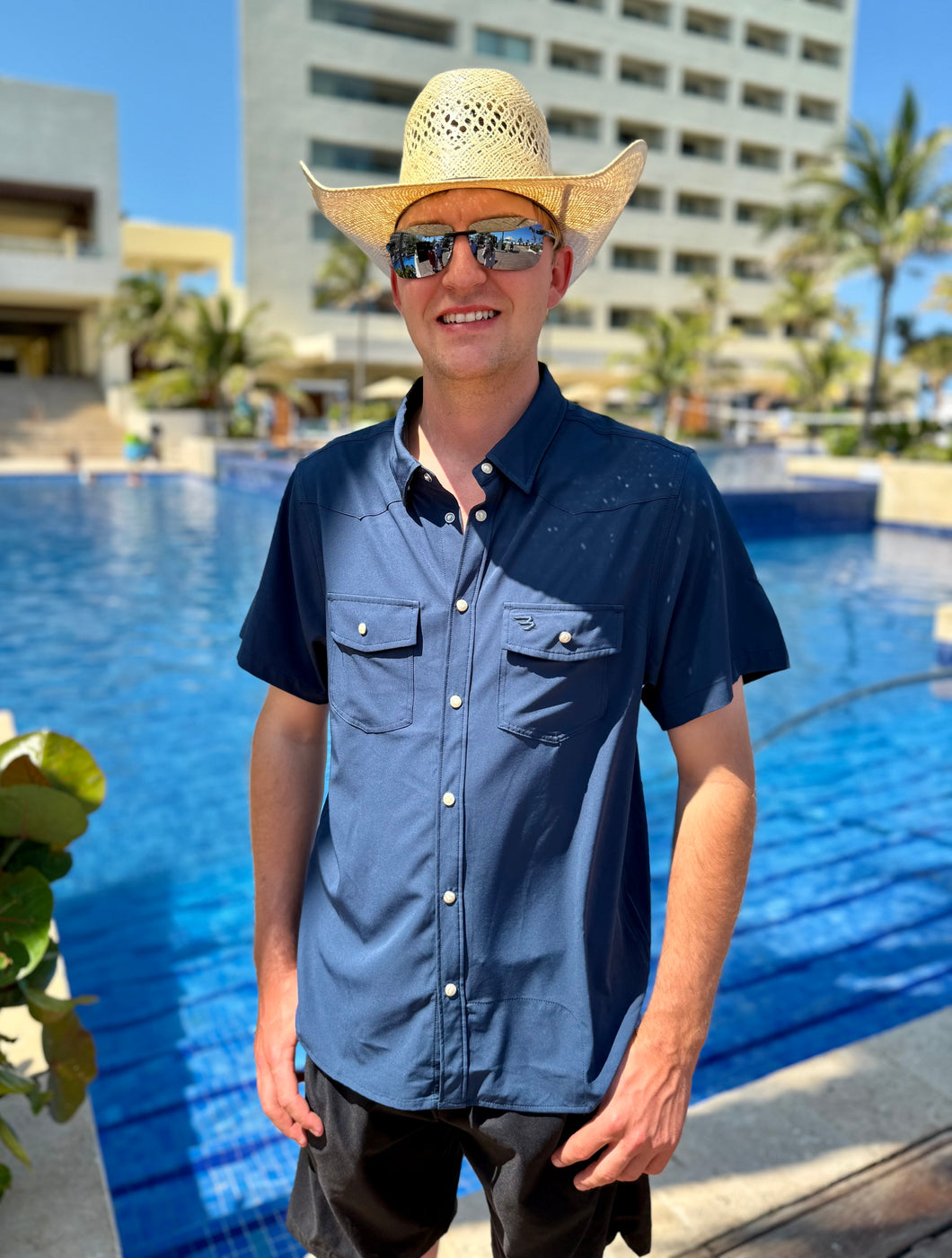 Performance Navy Western Shirt