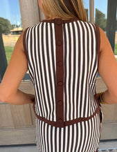 Load image into Gallery viewer, Liv Chocolate Striped Skirt Set
