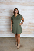 Load image into Gallery viewer, Olive Short V Butter Dress
