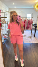 Load image into Gallery viewer, Queen of Hearts Pink Short Set
