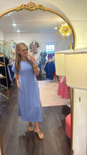 Load image into Gallery viewer, Cassie Lined Dusty Blue Dress
