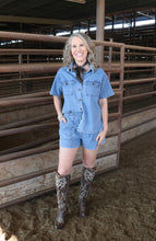 Load image into Gallery viewer, Denim Button Top Short Set
