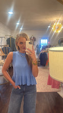 Load image into Gallery viewer, Blue Scalloped Top

