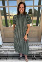 Load image into Gallery viewer, Deep Green Stripe Maxi Dress
