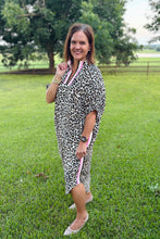 Load image into Gallery viewer, Cheetah V Collared Neck Dress
