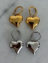 Load image into Gallery viewer, Chunky Silver Bubble Heart Earrings

