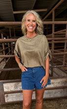 Load image into Gallery viewer, Lynn Oversized Olive Stud Top

