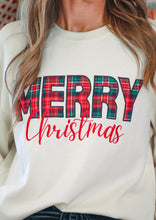 Load image into Gallery viewer, Merry Christmas Plaid Patch Pullover
