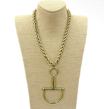 Load image into Gallery viewer, Large Gold Snaffle Bit On Chain Necklace
