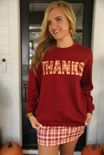 Load image into Gallery viewer, Thanks Plaid Patch Pullover
