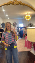 Load image into Gallery viewer, Janice Teal &amp; Pink Top
