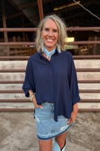 Load image into Gallery viewer, Sloan Navy Oversized Top
