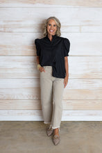 Load image into Gallery viewer, Black Fancy Collared Top
