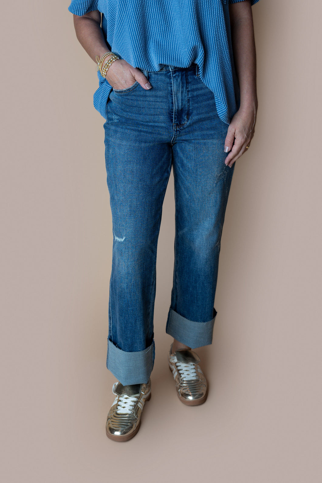 Dark Denim Judy Blue High Wasted Tummy Control Straight Jean