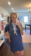 Load image into Gallery viewer, Bella Blue Bow Stripe Dress
