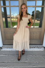 Load image into Gallery viewer, Laurie Basic Tan Ruffle Sleeve Maxi Dress
