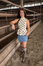 Load image into Gallery viewer, Polka Dot Chocolate &amp; Cream Fitted Top
