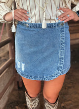 Load image into Gallery viewer, Denim Wrap Around Skirt
