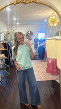 Load image into Gallery viewer, Sage Stripe Mint &amp; White Top
