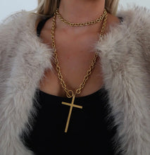 Load image into Gallery viewer, Wrap Around Gold Cross Necklace
