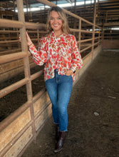 Load image into Gallery viewer, Cherry Red Bubble Sleeve Top
