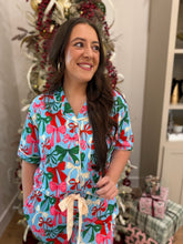 Load image into Gallery viewer, Jingle Bows Ruffle Pajama Set
