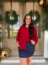 Load image into Gallery viewer, Sloane Burgundy Button Up Top
