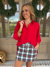 Load image into Gallery viewer, White Christmas Plaid Skort
