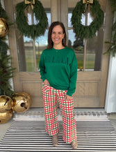 Load image into Gallery viewer, Christmas Gingham Wide Leg Jean
