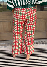 Load image into Gallery viewer, Christmas Gingham Wide Leg Jean
