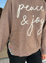 Load image into Gallery viewer, Peace &amp; Joy Tan Sweater
