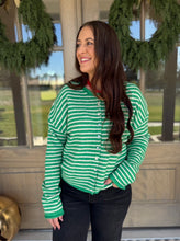 Load image into Gallery viewer, Green Stripe Sweater Top
