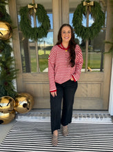 Load image into Gallery viewer, Red Stripe Sweater Top

