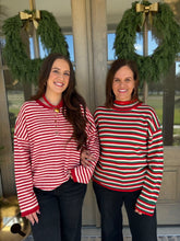 Load image into Gallery viewer, Red Stripe Sweater Top
