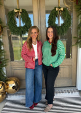 Load image into Gallery viewer, Red Stripe Cardigan Top
