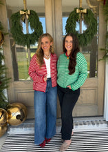 Load image into Gallery viewer, Green Stripe Sweater Top
